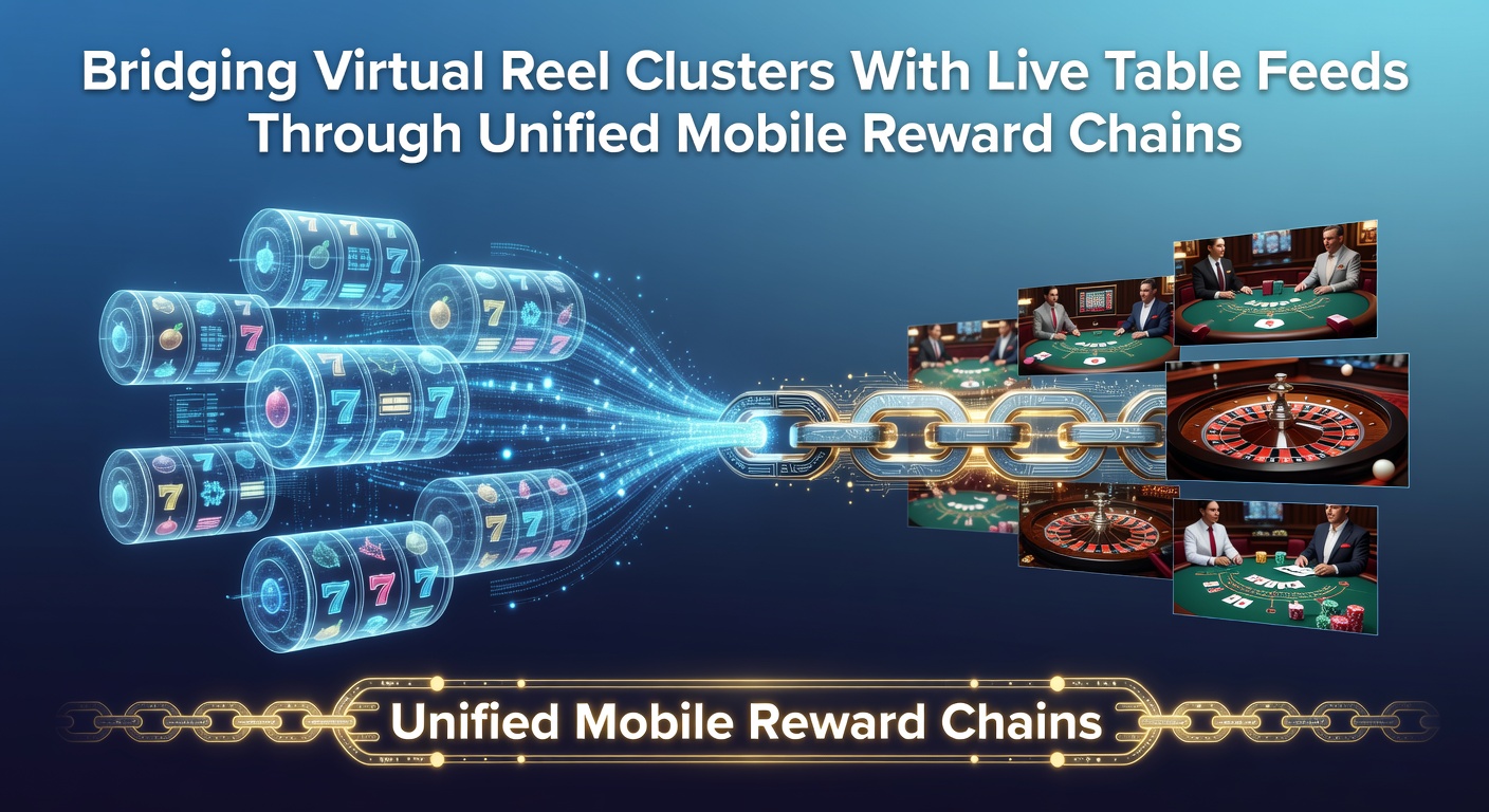Mobile casino interface showing connected slot reels and live dealer tables through shared reward system