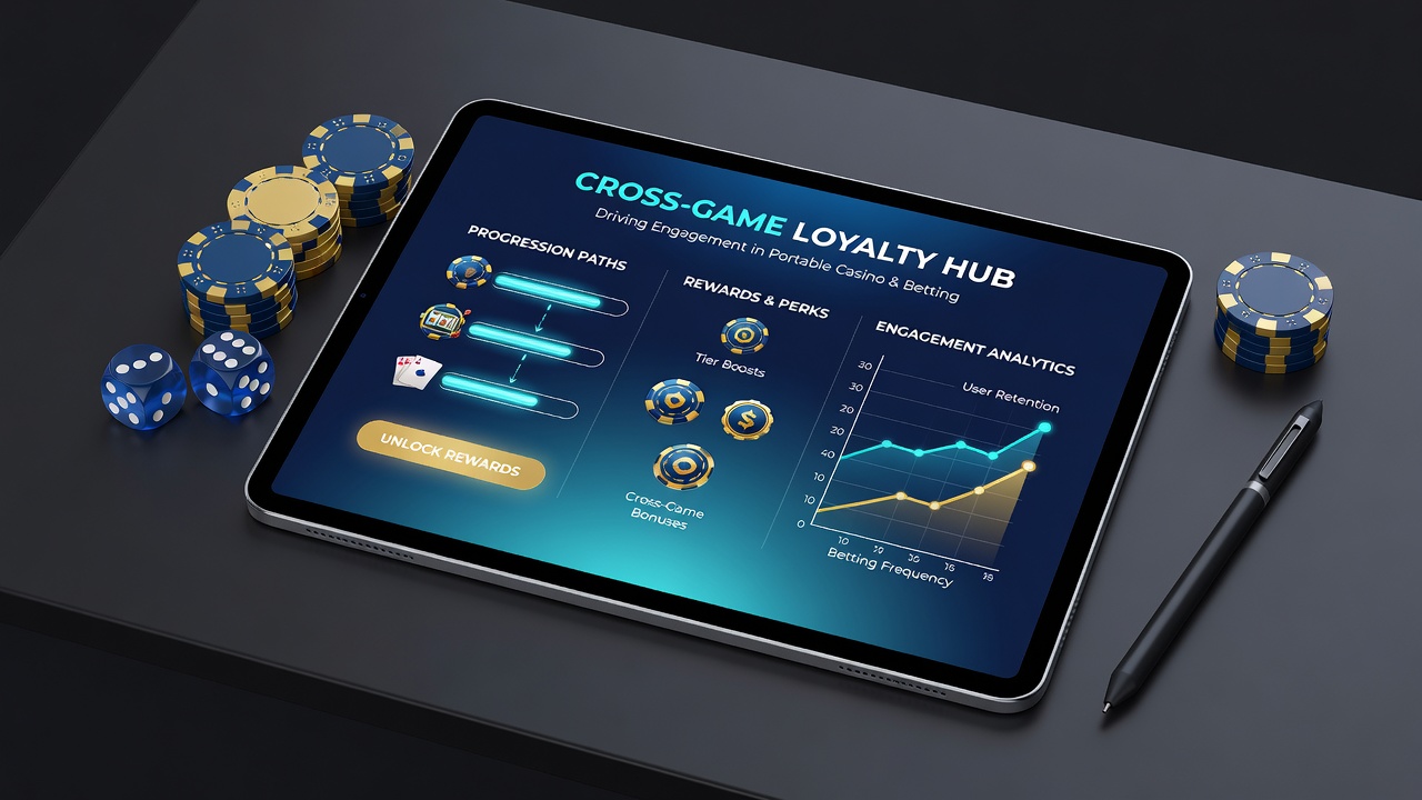 Mobile screen showing unified loyalty dashboard with points flowing between casino games and sports bets