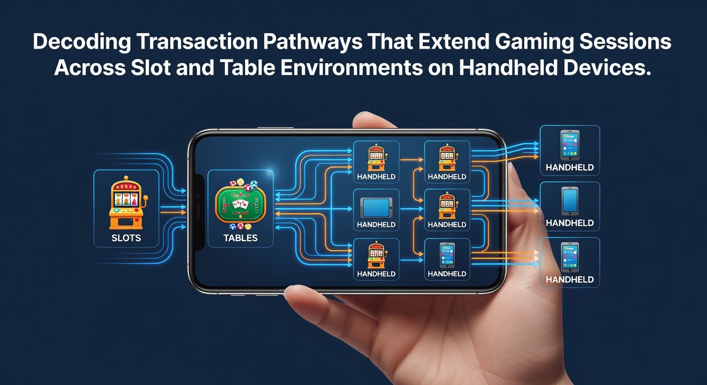 Diagram showing transaction flows between slot machines and table games on handheld screens