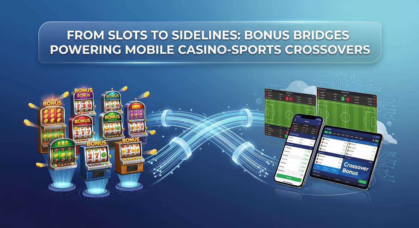 Split-screen graphic showing bonus icons flowing from a vibrant slot machine payout to a dynamic sports betting slip, illustrating the crossover reward pathway