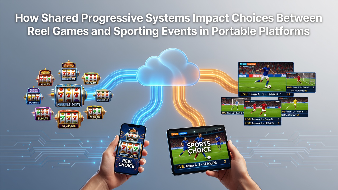 Mobile screen displaying interconnected progressive jackpot meters across slot reels and live sports betting interfaces