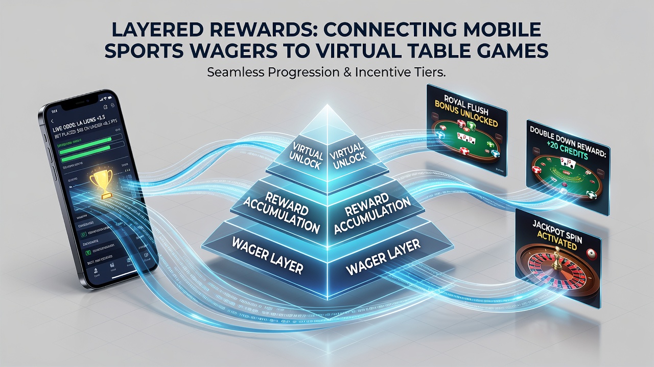 Virtual roulette table on mobile with active layered rewards overlay