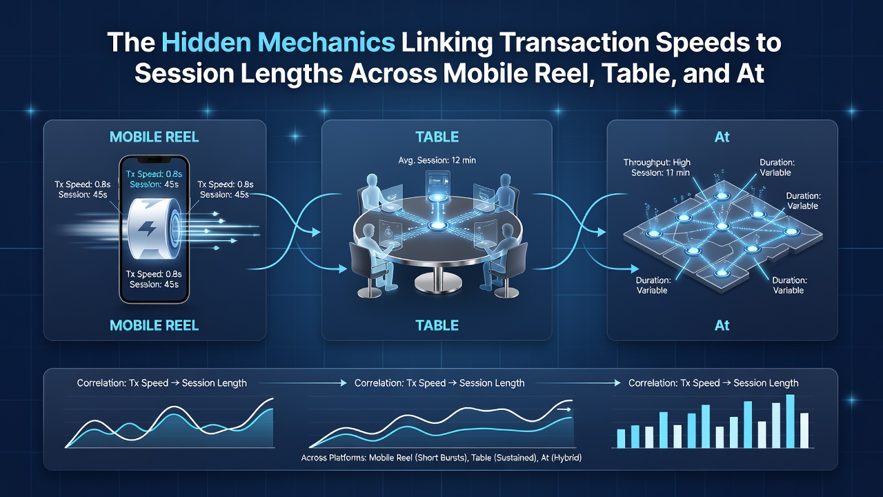 Analytics dashboard displaying session length metrics tied to transaction velocity on table and sports platforms